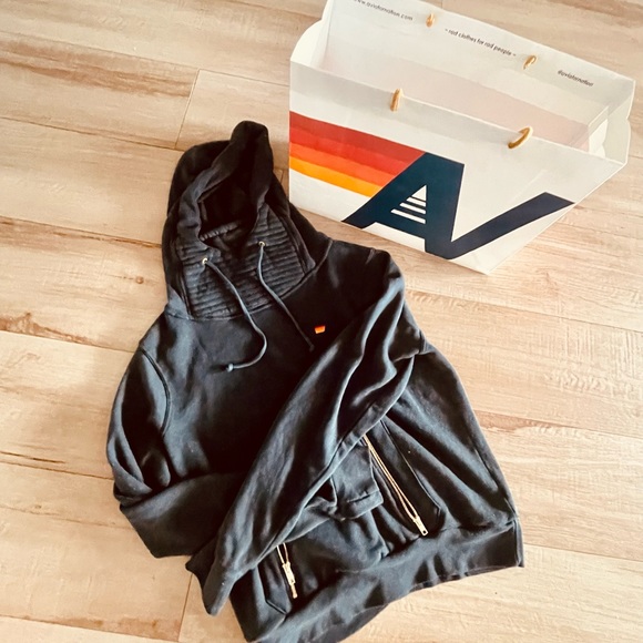 NWT Aviator Nation Charcoal Ninja Hoodie M - Picture 6 of 7
